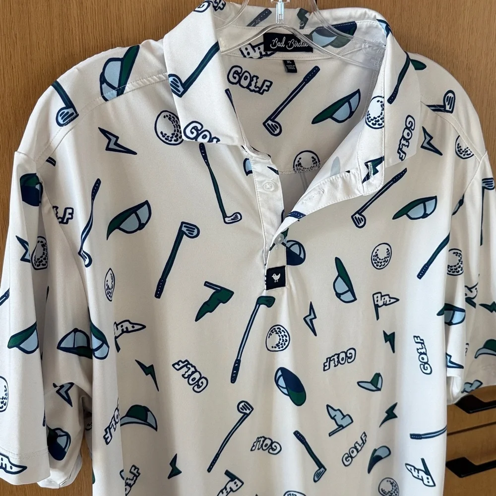 BAD BIRDIE YARD SALE Golf POLO Short Sleeve Shirt Men’s Size X-Large